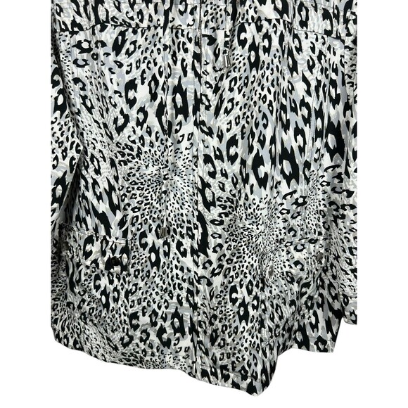 Chico's Zenergy Cheetah Metallic Full Zip‎ Jacket Womens Lightweight Hooded Sz L - Picture 4 of 12